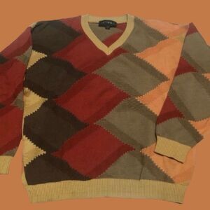 Vintage Tundra Sweater 100% Cotton Grandpa Geometric Pattern Sweater Size L